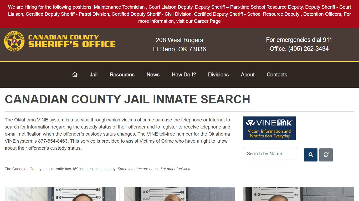 Inmate Search - Canadian County Sheriff's Office